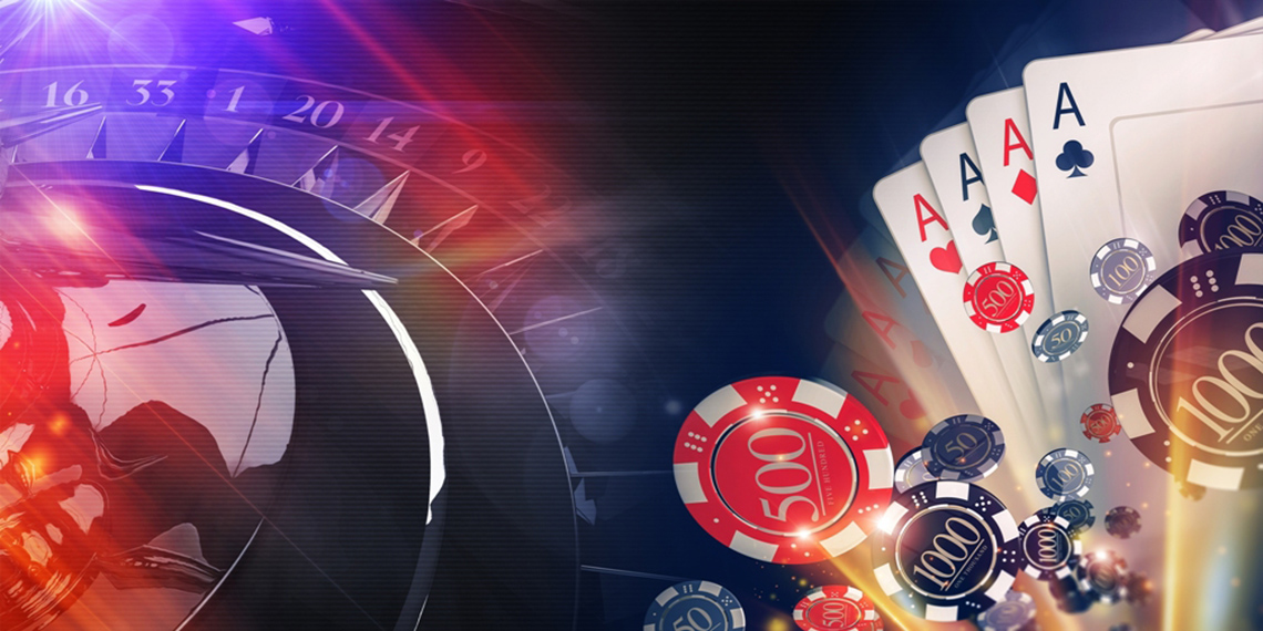 Conceptual Online Casino Gambling Illustration. 3D Rendered Imag